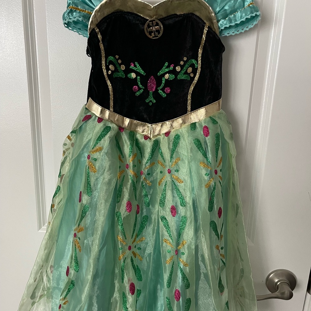 Kids Frozen Anna Princess Costume Dress - Black and Green